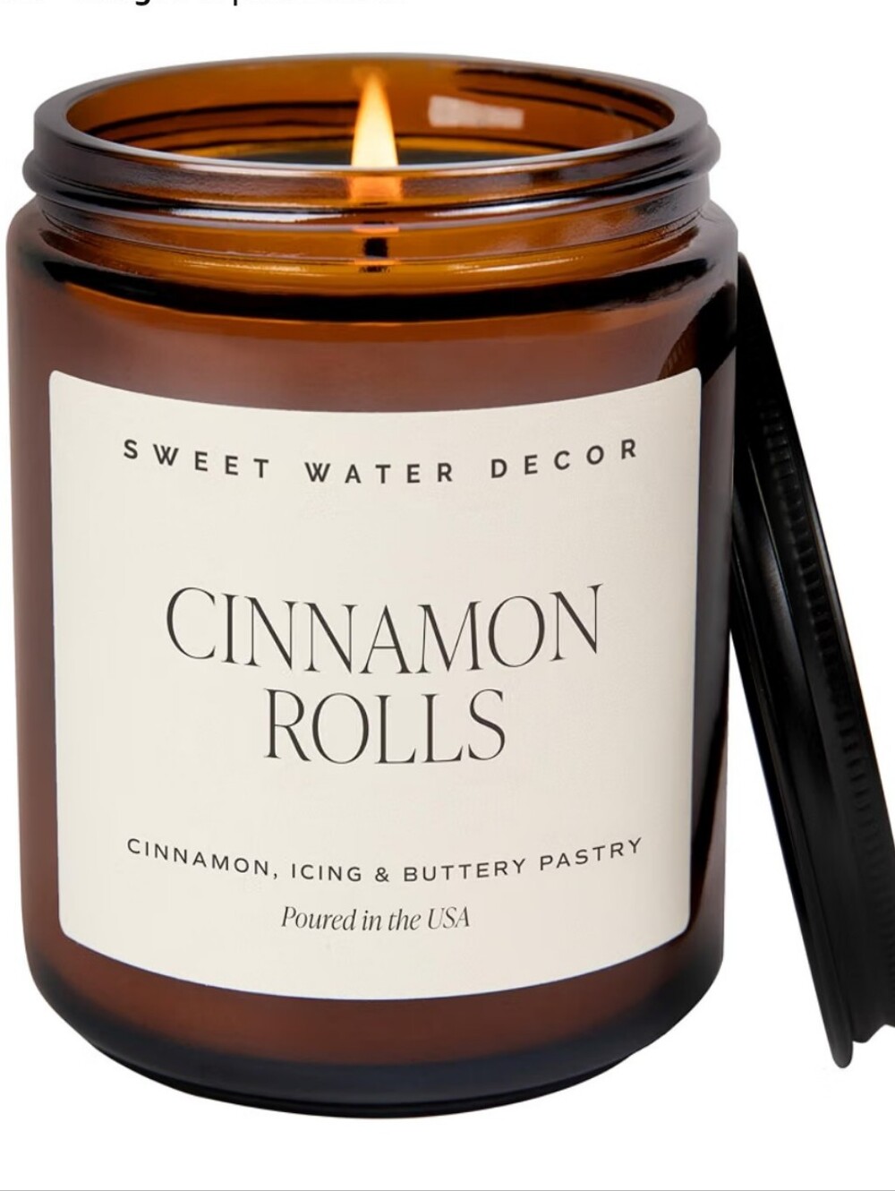 Cinnamon Rolls Scented Candle — Amber Brown Jar